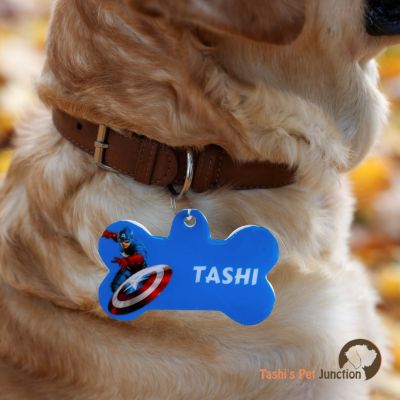 Superhero dog tags for pets on sale