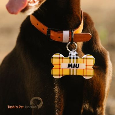 Burberry Personalized Customized Name ID Tags for Dogs and Cats with Name and Contact Details