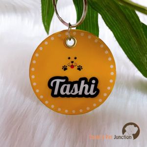Woof - Resin Personalized/Customized Name ID Tags for Dogs and Cats with Name and Contact Details