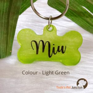 Translucent Colour - Resin Personalized/Customized Name ID Tags for Dogs and Cats with Name and Contact Details