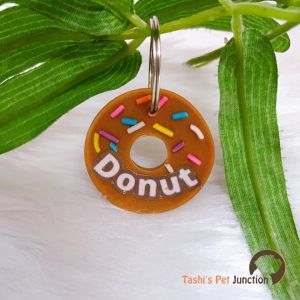 Donut - Resin Personalized/Customized Name ID Tags for Dogs and Cats with Name and Contact Details