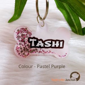 Glittery Pastel - Resin Personalized/Customized Name ID Tags for Dogs and Cats with Name and Contact Details