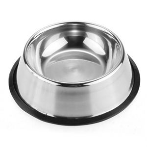 Non Tip Anti Skid Stainless Steel Dog Bowls with Removable Rubber Ring