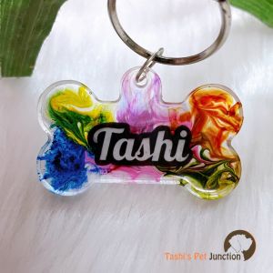 Colour Bomb - Resin Personalized/Customized Name ID Tags for Dogs and Cats with Name and Contact Details
