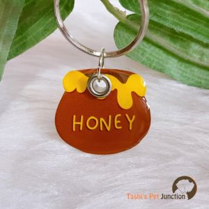 Honey - Resin Personalized/Customized Name ID Tags for Dogs and Cats with Name and Contact Details
