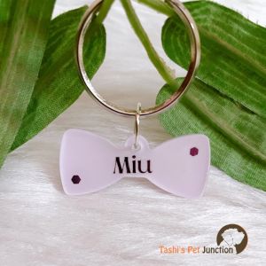 Bow Tie - Resin Personalized/Customized Name ID Tags for Dogs and Cats with Name and Contact Details