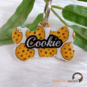 Cookie Bone - Resin Personalized/Customized Name ID Tags for Dogs and Cats with Name and Contact Details
