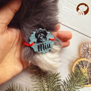 Personalized breed illustration resin pet Rakhi for dogs & cats with with name