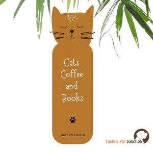 Customized Pet Quote Bookmarks | Unique Cute Handmade Resin Personalized Book Accessories | Gift for Dog Cat Mom Dad, Kids, Students, Book Reader Lover | Purrfect Coffee Cozy Cat Reads | Bookish Feline & Coffee Vibes Cats, Coffee & Books - Brown Kitty