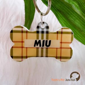 Burberry - Personalized/Customized Name ID Tags for Dogs and Cats with Name and Contact Details
