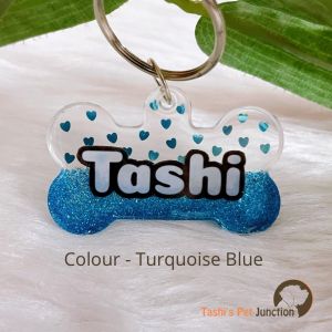 Dual Sparkle - Resin Personalized/Customized Name ID Tags for Dogs and Cats with Name and Contact Details