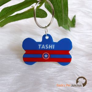 Captain America Series 1 - Personalized/Customized Name ID Tags for Dogs and Cats with Name and Contact Details