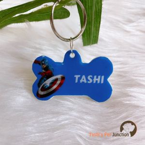 Captain America Series 3 - Personalized/Customized Name ID Tags for Dogs and Cats with Name and Contact Details