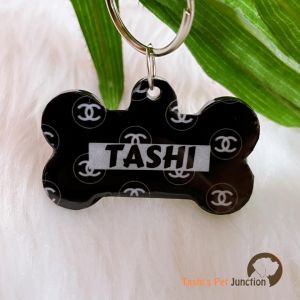 Chanel - Personalized/Customized Name ID Tags for Dogs and Cats with Name and Contact Details