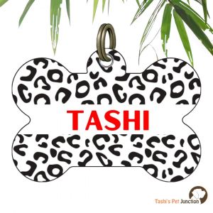 Customized Engraved Pet Name Collar Tags | Unique Cute Resin Dog ID Tags | Personalized Cat ID Tags | Animal Print Tags | Wild Whiskers Pawsh Safari RoarStyle Pet ID | Jungle Chic Fierce & Furry Urban Wild Bone ID | Savanna Sprint Pet Tag - Cheetah (Bone)