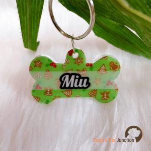 Christmassy Tag Series 23 - Personalized/Customized Name ID Tags for Dogs and Cats with Name and Contact Details