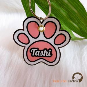 Paw Series 1 - Resin Personalized/Customized Name ID Tags for Dogs and Cats with Name and Contact Details