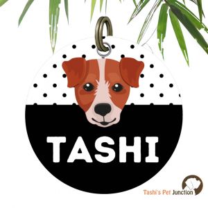 Customized Engraved Pet Name Collar Tags | Unique Cute Resin Dog ID Tags | Personalized Cat ID Tags | Dog Cat Face Breed Portrait Illustration | Paw Polka Breed Breed Dot Charm | Dotted Whiskers Paws Woof Breed Pawtrait ID - Breed Portrait (Black)