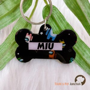 Among Us - Resin Personalized/Customized Name ID Tags for Dogs and Cats with Name and Contact Details