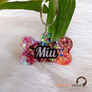 Glittery Chunks Mix-n-Match - Personalized/Customized Name ID Tags for Dogs and Cats with Name and Contact Details
