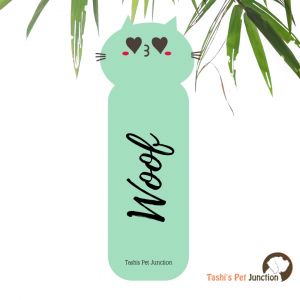 Customized Pet Quote Bookmarks | Unique Cute Handmade Resin Personalized Book Accessories | Gift for Dog Cat Mom Dad, Kids, Students, Book Reader Lover | Purr & Woof Sea Green Heart Eyes Cat & Woof Feline & Canine - Green Eye Heart Woof Kitty