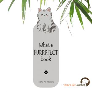 Customized Pet Quote Bookmarks | Unique Cute Handmade Resin Personalized Book Accessories | Gift for Dog Cat Mom Dad, Kids, Students, Book Reader Lover | Purrfect Reads Cat Lover’s PURRRFECT Meow Moments Magic | Whiskers & Words - Grey Kitty
