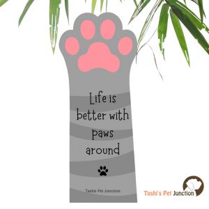 Customized Pet Quote Bookmarks | Unique Cute Handmade Resin Personalized Book Accessories | Gift for Dog Cat Mom Dad, Kids, Students, Book Reader Lover | Pawfect Life Better with Paws Grey Paw Harmony | Pawprints Around Furry Life Grey Pawprint - Grey Paw
