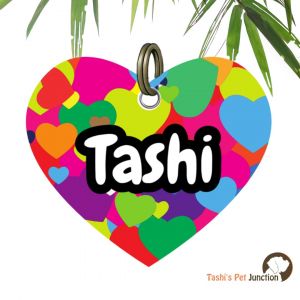 Customized Engraved Pet Name Collar Tags | Unique Cute Resin Dog ID Tags | Personalized Cat ID Tags | Heart Shaped Tags | Rainbow Paw Heart ID | ColorBurst Love in Every Hue ID | MultiHeart Pet Charm | Pawfect Rainbow Heart Pop ID - Heart Full of Love