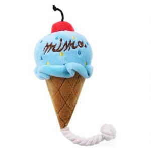 Plush Squeaky Chew Interactive Pet Toys For Your Pups, Dogs, Kittens and Cats - Icecream Cone