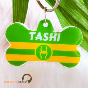 Personalized/Customized Name ID Tags | Cute Resin Dog Tags | Unique Dog ID Tags | Personalized Cat ID Tags | Engraved Dog ID Tags | Dog Collar Tags | Comic Superhero Pet ID Tags | Marvel DC Dog Tags | Gift Ideas for a Dog Cat Parent - Loki Name ID Tag 1