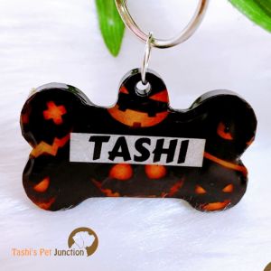 Personalized/Customized Name ID Tags | Cute Resin Dog Tags | Unique Dog ID Tags | Personalized Cat ID Tags | Engraved Dog ID Tags | Halloween Ghost Spooky Theme Dog ID Name Tags | Dog Collar Tags | Gift Ideas for a Dog Cat Parent - Trick or Treat 2