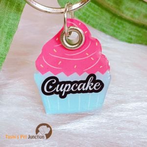 Personalized/Customized Name ID Tags | Food Theme Foodie | Cute Resin Dog Tags | Unique Dog ID Tags | Personalized Cat ID Tags | Engraved Dog ID Tags | Foodie Dog Tags | Dog Collar Tags | Gift Ideas for a Dog Cat Parent - Cupcake 1