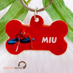 Personalized/Customized Name ID Tags | Cute Resin Dog Tags | Unique Dog ID Tags | Personalized Cat ID Tags | Engraved Dog ID Tags | Dog Collar Tags | Comic Superhero Pet ID Tags | Marvel DC Dog Tags | Gift Ideas for a Dog Cat Parent - Spiderman 4