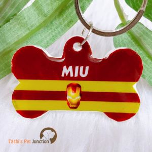 Personalized/Customized Name ID Tags | Cute Resin Dog Tags | Unique Dog ID Tags | Personalized Cat ID Tags | Engraved Dog ID Tags | Dog Collar Tags | Comic Superhero Pet ID Tags | Marvel DC Dog Tags | Gift Ideas for a Dog Cat Parent - Iron Man 1