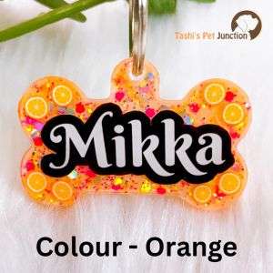 Personalized/Customized Name ID Tags | Food Theme Foodie | Cute Resin Dog Tags | Unique Dog ID Tags | Personalized Cat ID Tags | Engraved Dog ID Tags | Glitter Sparkle Foodie Dog Tags | Dog Collar Tags | Gift Ideas for a Dog Cat Parent - Summer Fruity