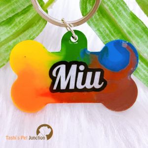 Personalized/Customized Name ID Tags | Cute Resin Dog Tags | Unique Dog ID Tags | Personalized Cat ID Tags | Engraved Dog ID Tags | Solid Translucent Opaque Colour Dog Tags | Dog Collar Tags | Gift Ideas for a Dog Cat Parent - Solid Colour Mix-n-Match