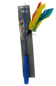 Cat Teaser Stick with Feathers Cat Toy