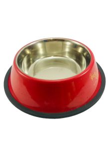 Pet en Care Coloured Non Tip Anti Skid Stainless Steel Dog Bowls with Removable Rubber Ring, Medium