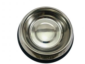 Paw and Bone Non Tip Anti Skid Stainless Steel Dog Bowls with Removable Rubber Ring
