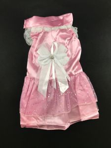 Cotton Frock for Dogs and Cats - Pink Wedding Dress (Pet Clothing)