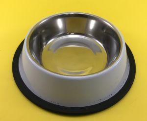 Pet en Care Coloured Non Tip Anti Skid Stainless Steel Dog Bowls with Removable Rubber Ring, Small