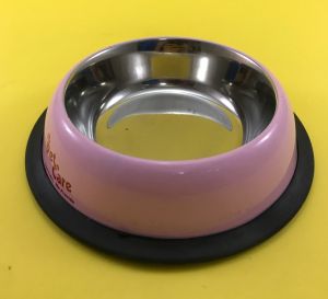 Pet en Care Coloured Non Tip Anti Skid Stainless Steel Dog Bowls with Removable Rubber Ring, XS