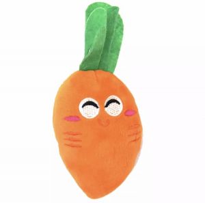 Plush Squeaky Chew Interactive Pet Toys For Your Pups, Dogs, Kittens and Cats - Carrot
