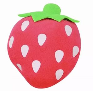 Plush Squeaky Chew Interactive Pet Toys For Your Pups, Dogs, Kittens and Cats - Strawberry