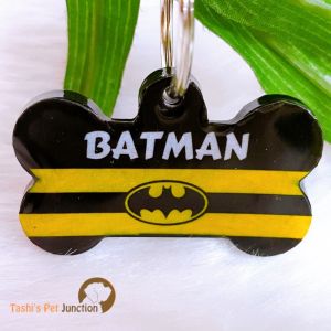 Personalized/Customized Name ID Tags | Cute Resin Dog Tags | Unique Dog ID Tags | Personalized Cat ID Tags | Engraved Dog ID Tags | Dog Collar Tags | Comic Superhero Pet ID Tags | Marvel DC Dog Tags | Gift Ideas for a Dog Cat Parent - Batman Name ID Tag 2