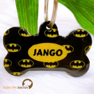 Customized Engraved Pet Name Collar Tags | Unique Cute Resin Dog ID Tags | Personalized Cat ID Tags | Comic Superhero Pet ID Tags | Marvel DC Dog Tags | BatSignal Gotham Guardian Pet Tag | DC Defender Shadow Pup ID | Justice League Knight Watch - Batman 1