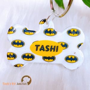 Customized Engraved Pet Name Collar Tags | Unique Cute Resin Dog ID Tags | Personalized Cat ID Tags | Comic Superhero Pet ID Tags | Marvel DC Dog Tags | Gotham Guardian Pet Tag | Dark Knight Pet Tag | Heroic Hound Tag | Caped Crusader Pet Tag - Batman 3