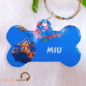 Personalized/Customized Name ID Tags | Cute Resin Dog Tags | Unique Dog ID Tags | Personalized Cat ID Tags | Engraved Dog ID Tags | Disney Theme Dog ID Name Tags | Dog Collar Tags | Gift Ideas for a Dog Cat Parent - Up Movie Balloons House Theme