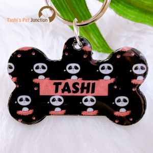 Personalized/Customized Name ID Tags | Cute Resin Dog Tags | Unique Dog ID Tags | Personalized Cat ID Tags | Engraved Dog ID Tags | Dog Collar Tags | Gift Ideas for a Dog Cat Parent - Panda got no Chill