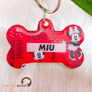 Personalized/Customized Name ID Tags | Disney Cartoon Theme | Cute Resin Dog Tags | Unique Dog ID Tags | Personalized Cat ID Tags | Engraved Dog ID Tags | Dog Collar Tags | Gift Ideas for a Dog Cat Parent - Minnie in the House